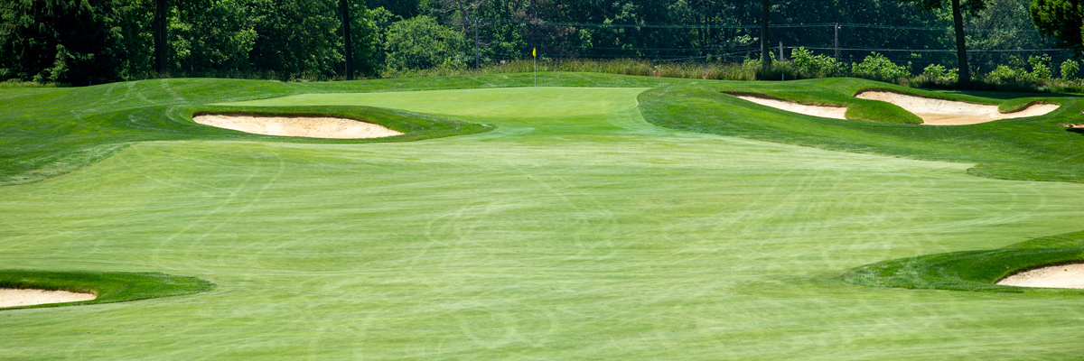 golf course with cart traffic markings